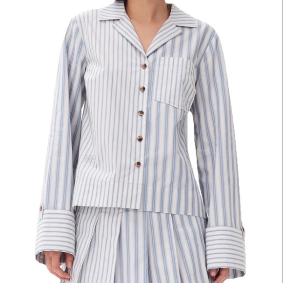 Ganni Tops - Ganni Stripe Cotton Shirt